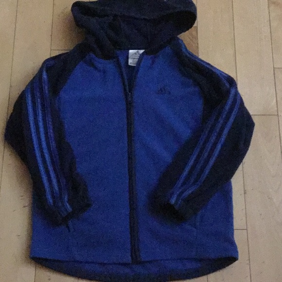 Adidas Boys Fleece Thin Jacket Size 7 - Picture 1 of 6